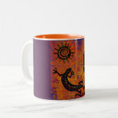 TASSE 2 COULEURS ART DU SOUTHWESTERN LIZARD (Devant gauche)