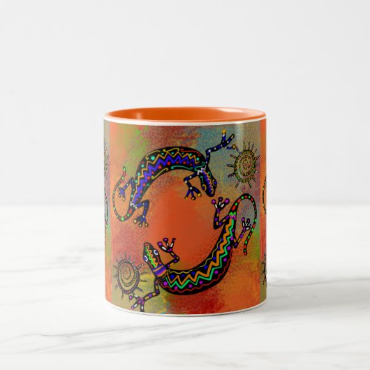 TASSE 2 COULEURS ART DU SOUTHWESTERN LIZARD (Centre)