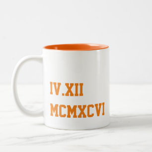 Tasse 2 Couleurs Art fait sur commande de date de mariage