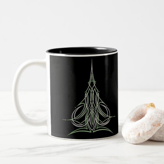 Tasse 2 Couleurs Art fait sur commande de Pinstriping de filet de (Avec donut)