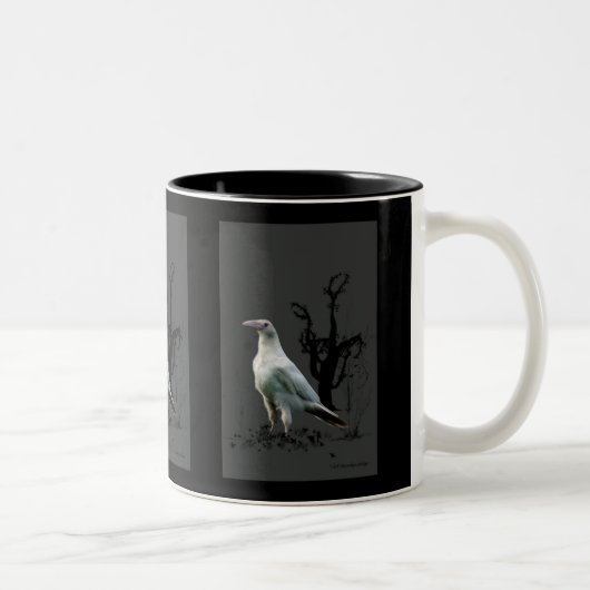 Tasse 2 Couleurs Art faunique Rare White Raven (Droit)