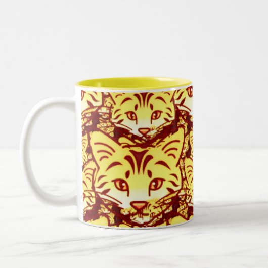 Tasse 2 Couleurs Art félin moderne (Gauche)