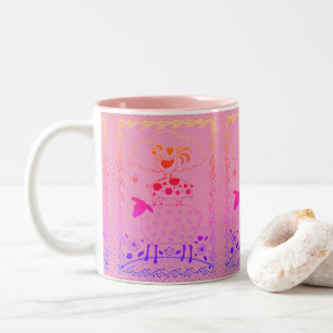 Tasse 2 Couleurs ART FOLAIRE ANIMAUX DE FERME MOULER PIG ROOSTER Pr