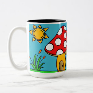 Tasse 2 Couleurs Art fongique fantaisiste de la forêt