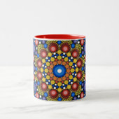 Tasse 2 Couleurs Art Fractal Floral Dotée Rétro Mandala (Centre)