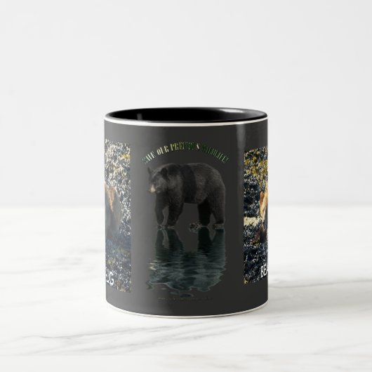 TASSE 2 COULEURS ART GRIZZLY & BLACK BEAR (Centre)