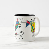 Tasse 2 Couleurs Art inspiré par Miro (Devant droit)