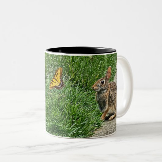 Tasse 2 Couleurs Art lapin (Devant droit)