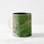 Tasse 2 Couleurs Art lapin (Devant gauche)