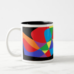 Tasse 2 Couleurs Art moderne aux couleurs arc-en-ciel