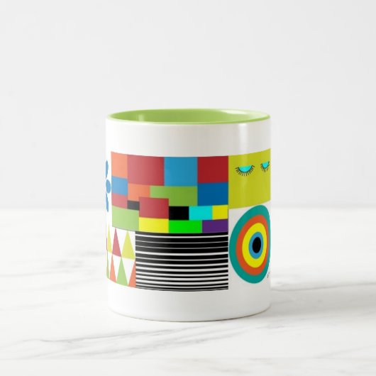 Tasse 2 Couleurs art moderne muret à deux tons (Centre)