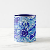 Tasse 2 Couleurs Art motif de style Royal Blue et White Ming (Centre)