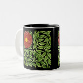 Tasse 2 Couleurs Art Nouveau Rouge Rose De Morgan (Devant gauche)