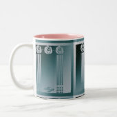 Tasse 2 Couleurs Art nouveau Turquoise, Charles Mackintosh, design  (Gauche)