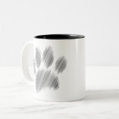 Tasse 2 Couleurs Art numérique crayon croisé chien (Devant gauche)