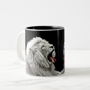 Tasse 2 Couleurs Art numérique d'animaux de la jungle à tête blanch