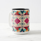 Tasse 2 Couleurs Art populaire boho (Devant gauche)