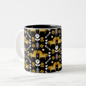 Tasse 2 Couleurs Art populaire de cheval scandinave (Devant gauche)