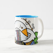 Tasse 2 Couleurs Art populaire d'oie et d'oeuf de pâques (Devant droit)