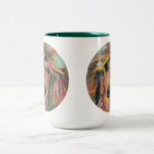 Tasse 2 Couleurs Art rouge de caniche (Centre)