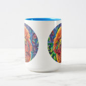 Tasse 2 Couleurs Art rouge de caniche (Centre)