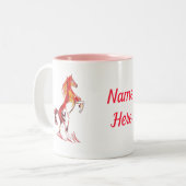 Tasse 2 Couleurs Art sauvage, cheval rouge (Devant gauche)