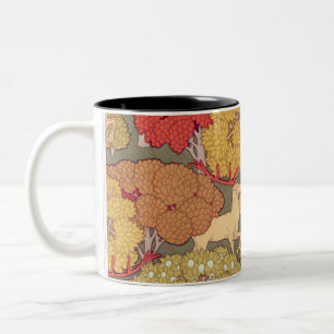 Tasse 2 Couleurs Art vintage du cerf dans la forêt