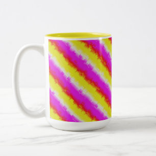 Tasse 2 Couleurs Artdeco rose Jaune Artdeco Arc-en-ciel rayures