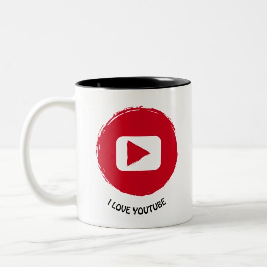 Tasse 2 Couleurs articulos personalizados i live youtube (Gauche)