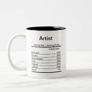 Tasse 2 Couleurs Artiste personnalisé Valeur nutritive