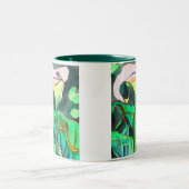 Tasse 2 Couleurs Arum Lily aquarelle peinture originale (Centre)