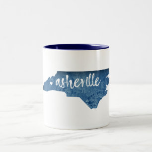 Tasse 2 Couleurs Asheville Caroline du Nord Grain de bois