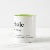Tasse 2 Couleurs Askhole - signification de dictionnaire (Centre)