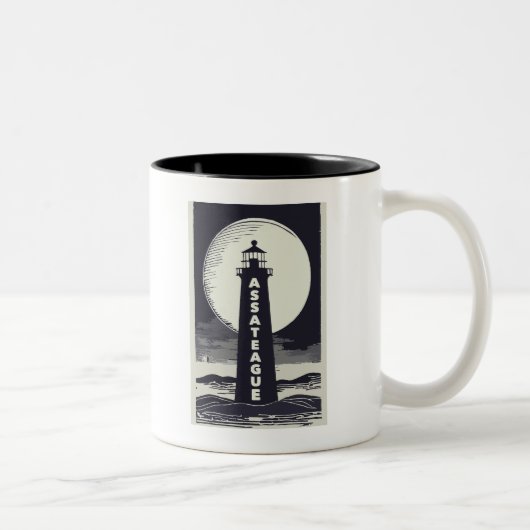 Tasse 2 Couleurs Assateague Lighthouse Virginia Moon (Droit)