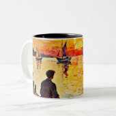 Tasse 2 Couleurs Assis sur la jetée (Devant gauche)