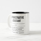 Tasse 2 Couleurs Assistant administratif personnalisé amusant (Devant gauche)