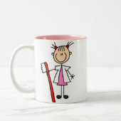 Tasse 2 Couleurs Assistant dentaire avec la brosse à dents (Gauche)