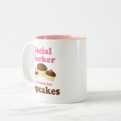 Tasse 2 Couleurs Assistant social drôle (Devant gauche)