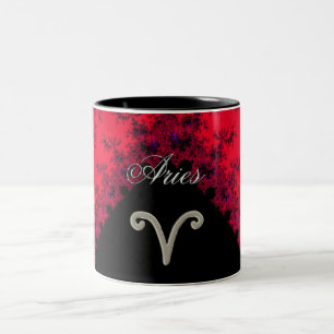 Tasse 2 Couleurs Astrologie noire rouge fraîche de Bélier de signe