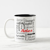 Tasse 2 Couleurs Astrologie Zodiaque d'Aries Traits d'horoscope (Gauche)