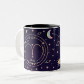 Tasse 2 Couleurs Astrologique Aries Zodiac (Devant gauche)