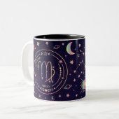 Tasse 2 Couleurs Astrologique Virgo Zodiac (Devant gauche)