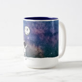 Tasse 2 Couleurs Astronaute dans l'espace avec ballon lunaire cosmo (Devant droit)