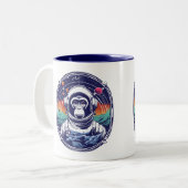 Tasse 2 Couleurs Astronaute du singe spatial (Devant gauche)