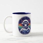 Tasse 2 Couleurs Astronaute du singe spatial (Gauche)