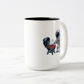 Tasse 2 Couleurs Astronaute faisant griller (Devant droit)
