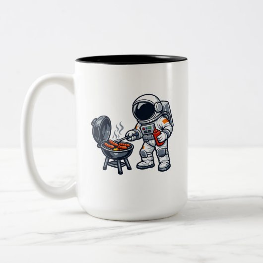 Tasse 2 Couleurs Astronaute faisant griller (Gauche)
