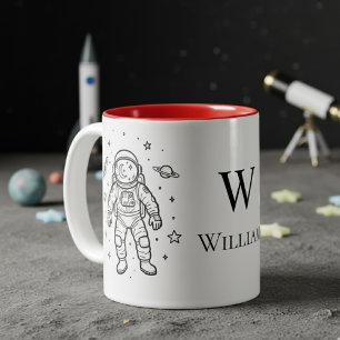 Tasse 2 Couleurs Astronaute personnalisé pour enfants