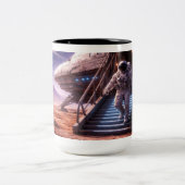 Tasse 2 Couleurs Astronaute quittant le vaisseau spatial (Centre)