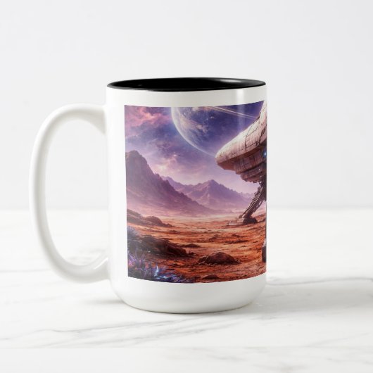 Tasse 2 Couleurs Astronaute quittant le vaisseau spatial (Gauche)